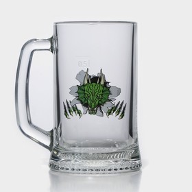 Кружка для пива «Сила дракона», стеклянная, 500 мл, рисунок микс