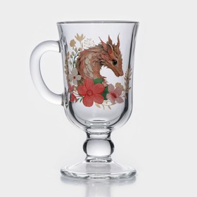 Кружка «Цветочный дракон», стеклянная, 200 мл, рисунок микс