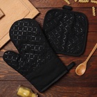 Кухонный набор «Доляна. Клетка», чёрный: прихватка, варежка-прихватка - Фото 2