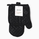 Кухонный набор «Доляна. Клетка», чёрный: прихватка, варежка-прихватка - Фото 5