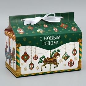 Коробка для сладостей «С Новым годом!» , карусель, 10 × 18 × 14 см