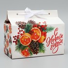 Коробка для сладостей «С Новым годом!» , апельсины, 10 × 18 × 14 см - фото 11189196