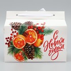 Коробка для сладостей «С Новым годом!», апельсины, 10 х 18 х 14 см, Новый год - Фото 3