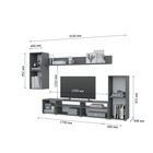 Гостиная под телевизор «Лира», 2130×1680×350 мм, цвет серый графит - Фото 2