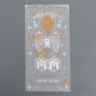 Пакет фасовочный новогодний БОПП, с новогодним рисунком «Открытка с подарком», 15×30 см - Фото 3