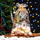 Пакет фасовочный новогодний БОПП, с новогодним рисунком «Открытка с подарком», 20×35 см - Фото 1