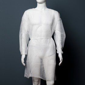 Халат хирургический с рукавами на резинке - 20 г/м2, размер: XXL, 110x140cм, белый