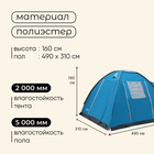 Палатка туристическая, кемпинговая maclay MONTANA 5, 5-местная, с тамбуром - Фото 3