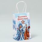 Пакет крафтовый «Дед Мороз и Снегурочка», 12 × 21 × 9 см - Фото 3