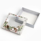 Коробка подарочная «С новым годом», венок, 23.5 × 20.5 × 5.5 см - фото 9610244