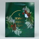Пакет ламинированный вертикальный «Новогодний венок», ML 23 × 27 × 11.5 см - Фото 2