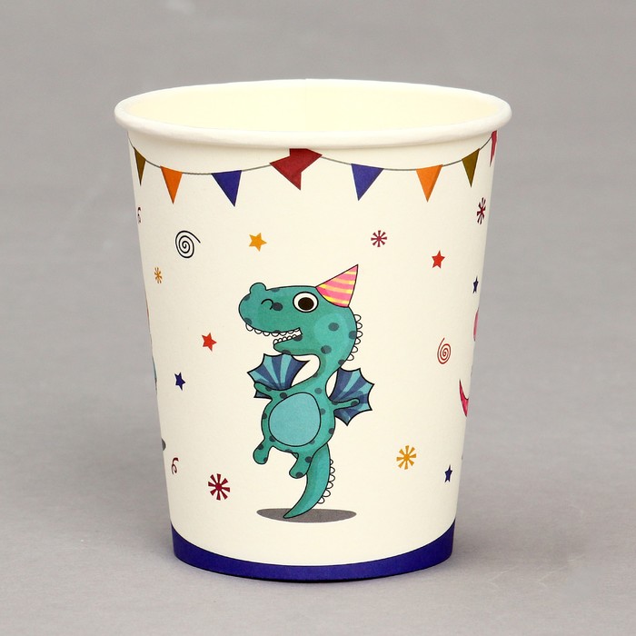 Стакан бумажный «Счастливые динозаврики», в наборе 6 шт. 9672322