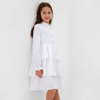 Платье для девочки MINAKU цвет белый,  рост 134 см