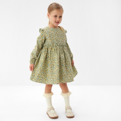 Платье для девочки MINAKU: Cotton collection, цвет фисташковый, рост 86-92 см