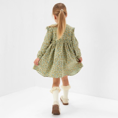 Платье для девочки MINAKU: Cotton collection, цвет фисташковый, рост 86-92 см