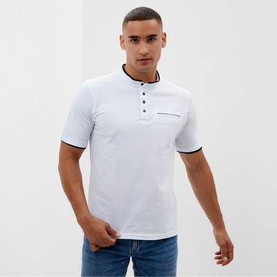 Футболка поло мужская MINAKU REGULAR FIT: белая, р-р 46
