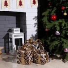 Светодиодная фигура «Подарки лесные» 15, 20, 25 см, текстиль, металл, батарейки ААх2 (не в комплекте), свечение тёплое белое - фото 1723532