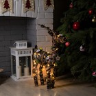 Светодиодная фигура «Чёрный олень» 44 × 65 × 15 см, металл, текстиль, батарейки ААх2 (не в комплекте), свечение тёплое белое - фото 1723577