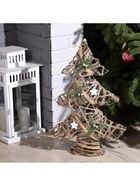 Светодиодная фигура «Ёлка» 38×55×13 см, металл, текстиль, батарейки ААх2 (не в комплекте), свечение тёплое белое 9675486