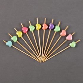 Шпажки для канапе «Сердечки», в наборе 12 шт.