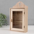 Ключница под роспись дерево 6 крючков со стеклом "Ключ" 16х4,5х26 см - фото 22933623