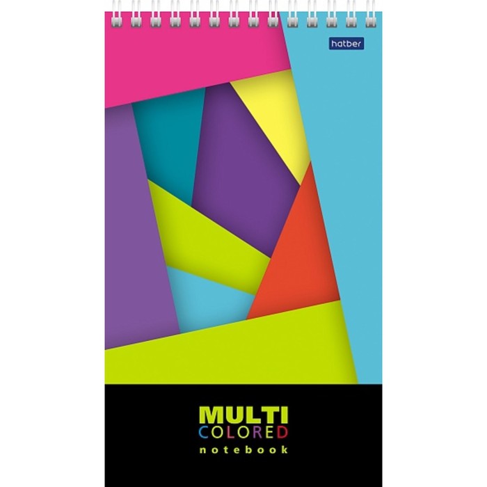 

Блокнот А5, 60 листов в линейку, на гребне "Multicolor", пластиковая обложка, твёрдая подложка, блок 80г/м2, 2В МИКС