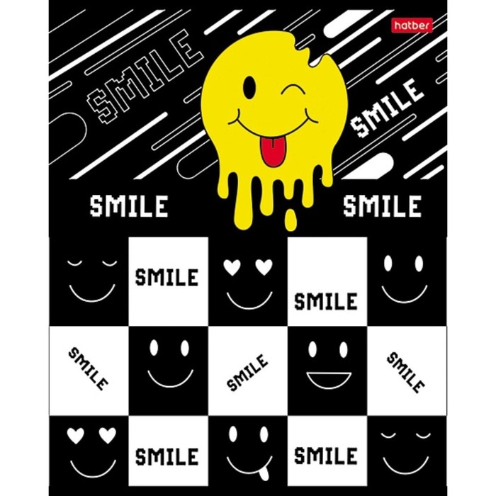 Тетрадь А5, 48 листов клетка "Happy smile", обложка мелованный картон, матовая ламинация, блок 65г/м2, 5В МИКС - Фото 1