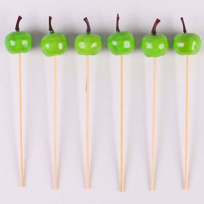 Шпажки «Зелёные яблочки», в наборе 6 шт.