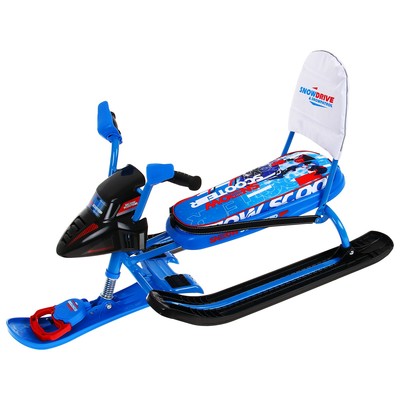 Снегокат Snowpatrol с гонщиком, со спинкой, синий, СНД2/Г Nika Kids