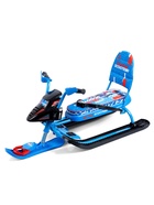 Снегокат Snowpatrol с гонщиком, со спинкой, синий, СНД2/Г Nika Kids - Фото 6