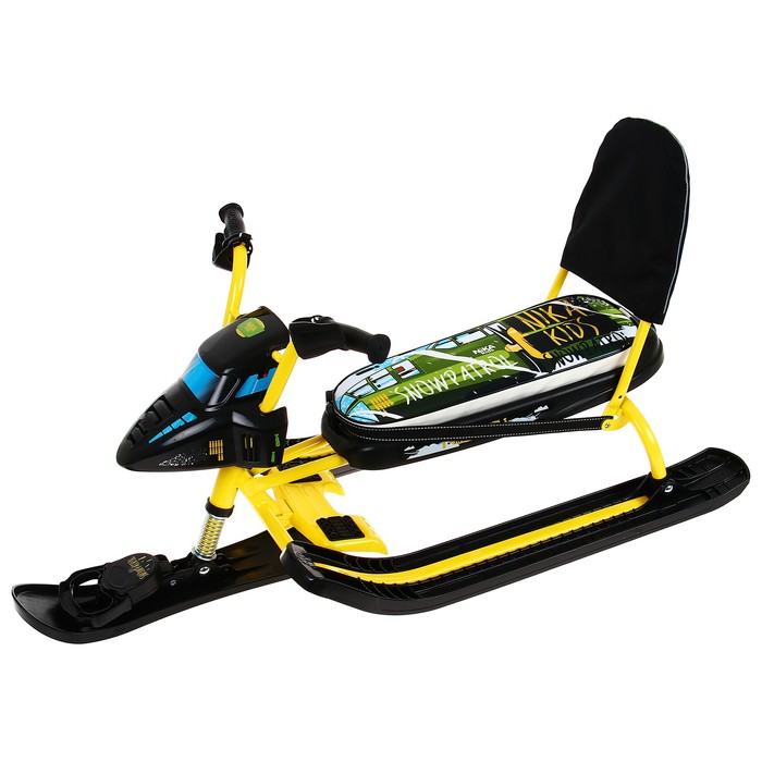 Снегокат Snowpatrol, со спинкой, жёлтый, чёрный, СНД2/SP12 Nika Kids - Фото 1