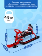 Снегокат «Twiny1+» экстрим, со спинкой, красный, TW1+/Э Nika Kids - Фото 5