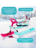 Снегокат «Twiny1+» с забавными медвежатами, со спинкой, голубой, розовый, TW1+/ЗМ Nika Kids - Фото 4