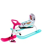 Снегокат «Twiny1+» с забавными медвежатами, со спинкой, голубой, розовый, TW1+/ЗМ Nika Kids - Фото 6