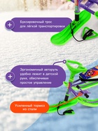 Снегокат «Twiny1+» с монстриками, со спинкой, зелёный, фиолетовый, TW1+/МН Nika Kids - Фото 2