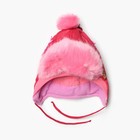 Шапка "Лиана" для девочки, цвет тёмно-розовый/розовый, размер 46 - фото 27194575
