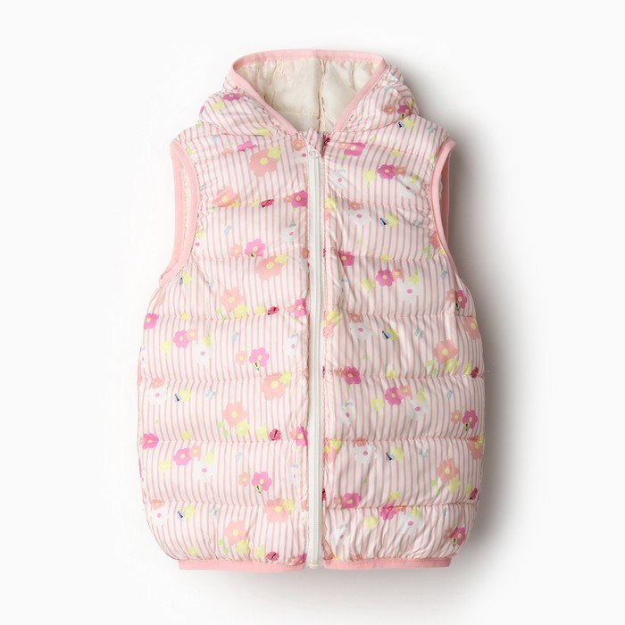 Жилет утеплённый для девочки, рост 74-80 см, розовый - Фото 1