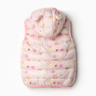 Жилет утеплённый для девочек, цвет розовый, рост 92-98 см - фото 23683511