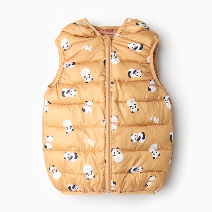 Жилет утеплённый для девочек, цвет персиковый, рост 104-110 см