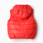 Жилет утеплённый детский, цвет красный, рост 92-98 см - фото 23683568
