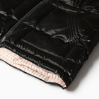 Жилет утеплённый для девочек, цвет чёрный, рост 116-122 см - Фото 4