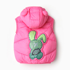 Жилет утеплённый для девочек, цвет розовый, рост 116-122 см - фото 24293590
