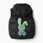 Жилет утеплённый детский, цвет чёрный, рост 104-110 см - фото 25328282