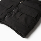 Жилет утеплённый для мальчиков, цвет чёрный, рост 116-122 см - фото 24262994