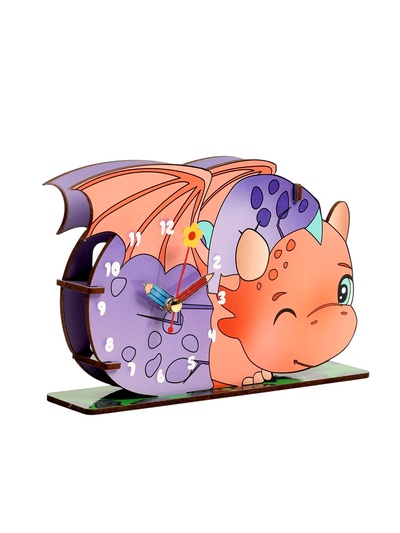 Часы настольные детские «Дракоша», кварцевые, бесшумные, плавный ход, от батарейки 1×АА