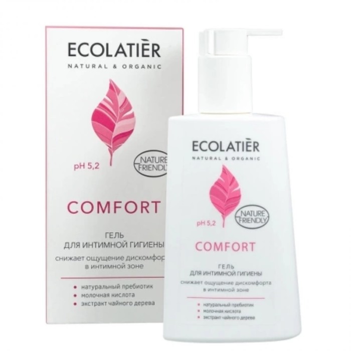 Гель для интимной гигиены Ecolatier Comfort, pH5.2, 250 мл - Фото 1