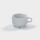 Чашка Дулевский фарфор «Бельё», штабелируемая, 250 мл, белая - Фото 1