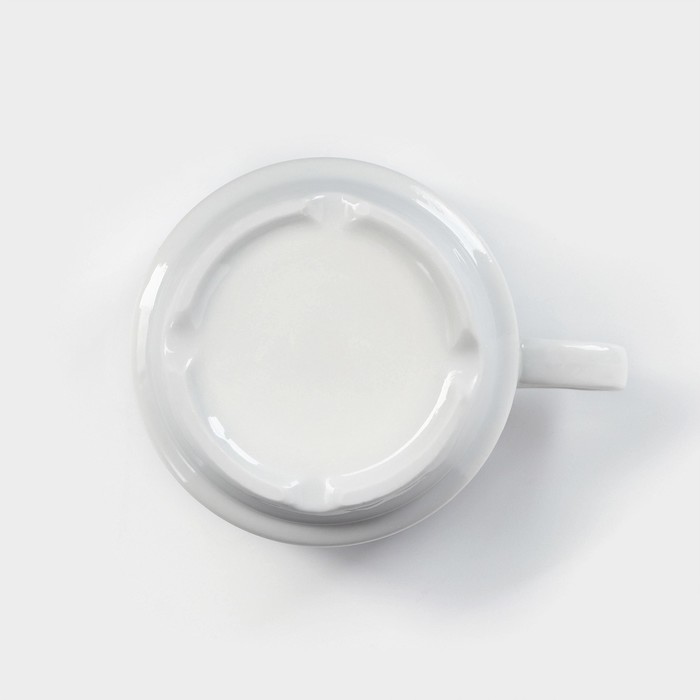 Чашка «Белая», штабелируемая, 250 мл, фарфор - фото 1909327848