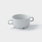 Чашка для бульона «Белая», штабелируемая, 360 мл, фарфор - Фото 2
