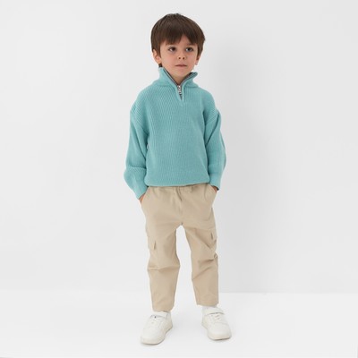 Джемпер для мальчика вязаный KAFTAN, бирюзовый, размер 32 (110-116 см)